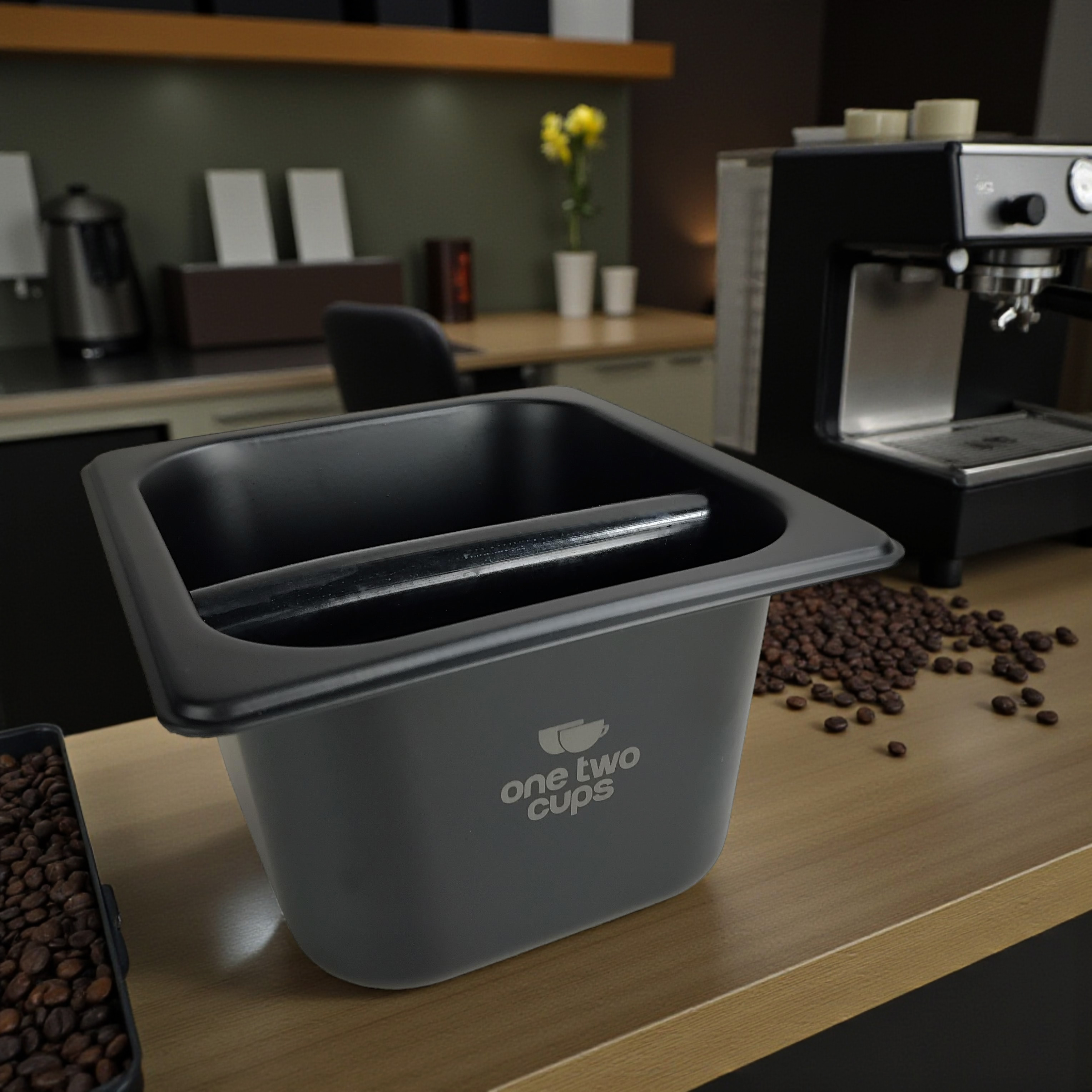 One Two Cups Wadah Ampas Kopi Espresso Knock Box Container Size S - HG-166 Gambar produk One Two Cups Wadah Ampas Kopi Espresso Knock Box Container Size S - HG-166