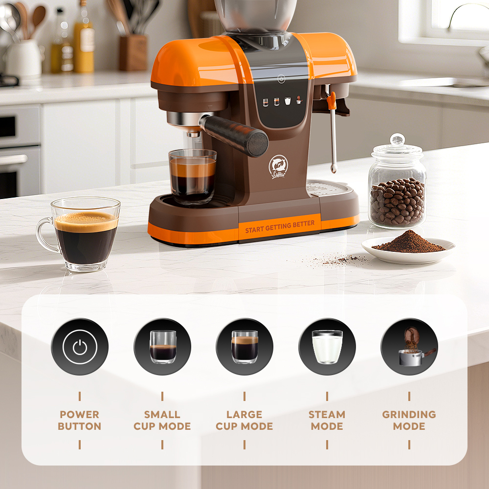 Gambar produk iCafilas Mesin Kopi Espresso Coffee Maker Frothing Grinding 19 Bar - ME2603