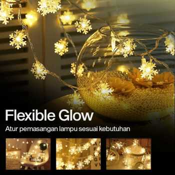 Gambar produk Lampu Hias String Lights Snowflake Christmas Decoration Battery 20 LED - HH-002
