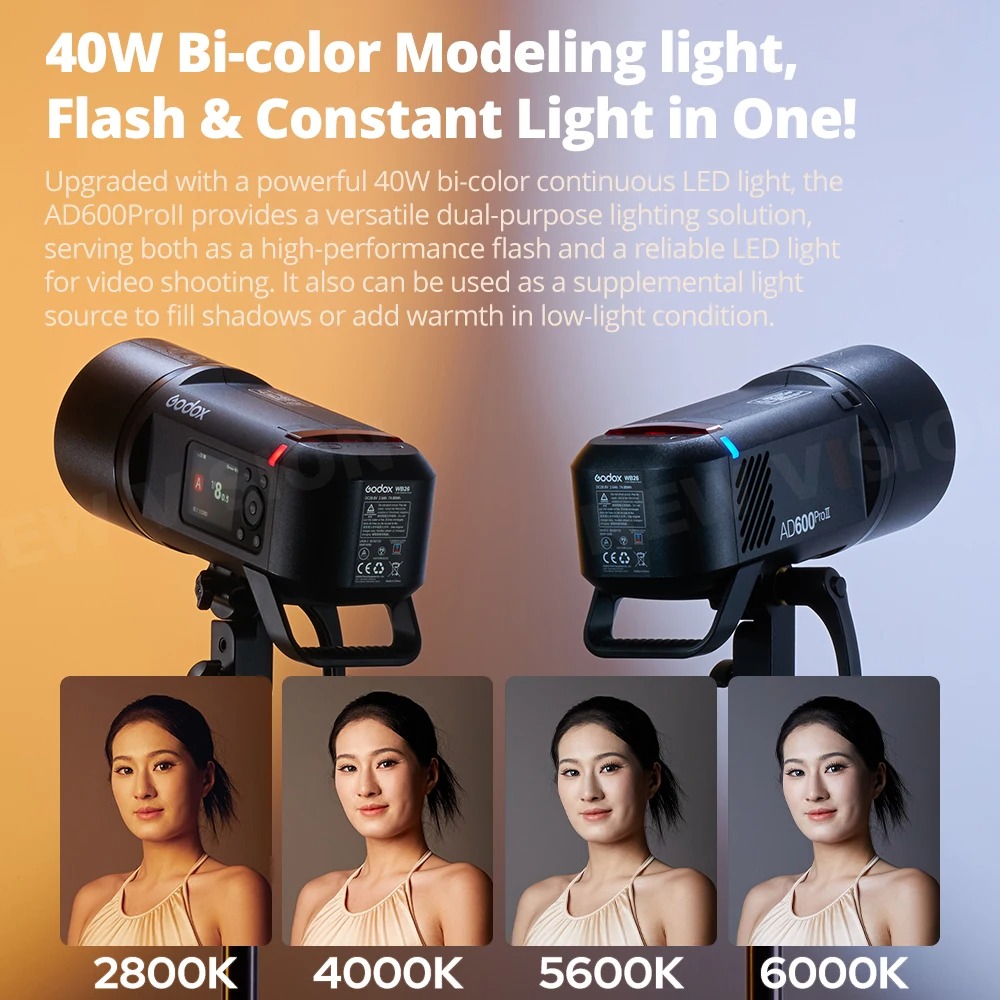 Gambar produk Godox Flash Camera Wireless 2.4GHz TTL 3in1 Color 2600mAh 600W - AD600ProII