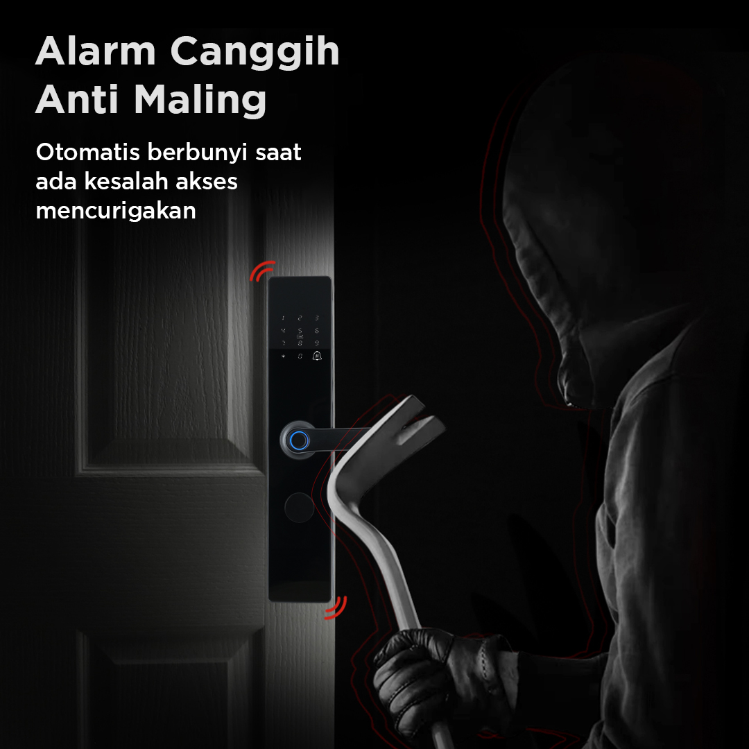 MAISUSTY Smart Door Lock Fingerprint Password Card RFID Alarm - G1F-N9 Gambar produk MAISUSTY Smart Door Lock Fingerprint Password Card RFID Alarm - G1F-N9