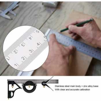 Gambar produk SILVERLINE Penggaris Multifungsi Adjustable Angle Ruler Set 30cm - 991857