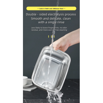 Gambar produk TaffHOME Kotak Makan Anti Tumpah Lunch Bento Box Stainless Steel 201 3200ml - KT273
