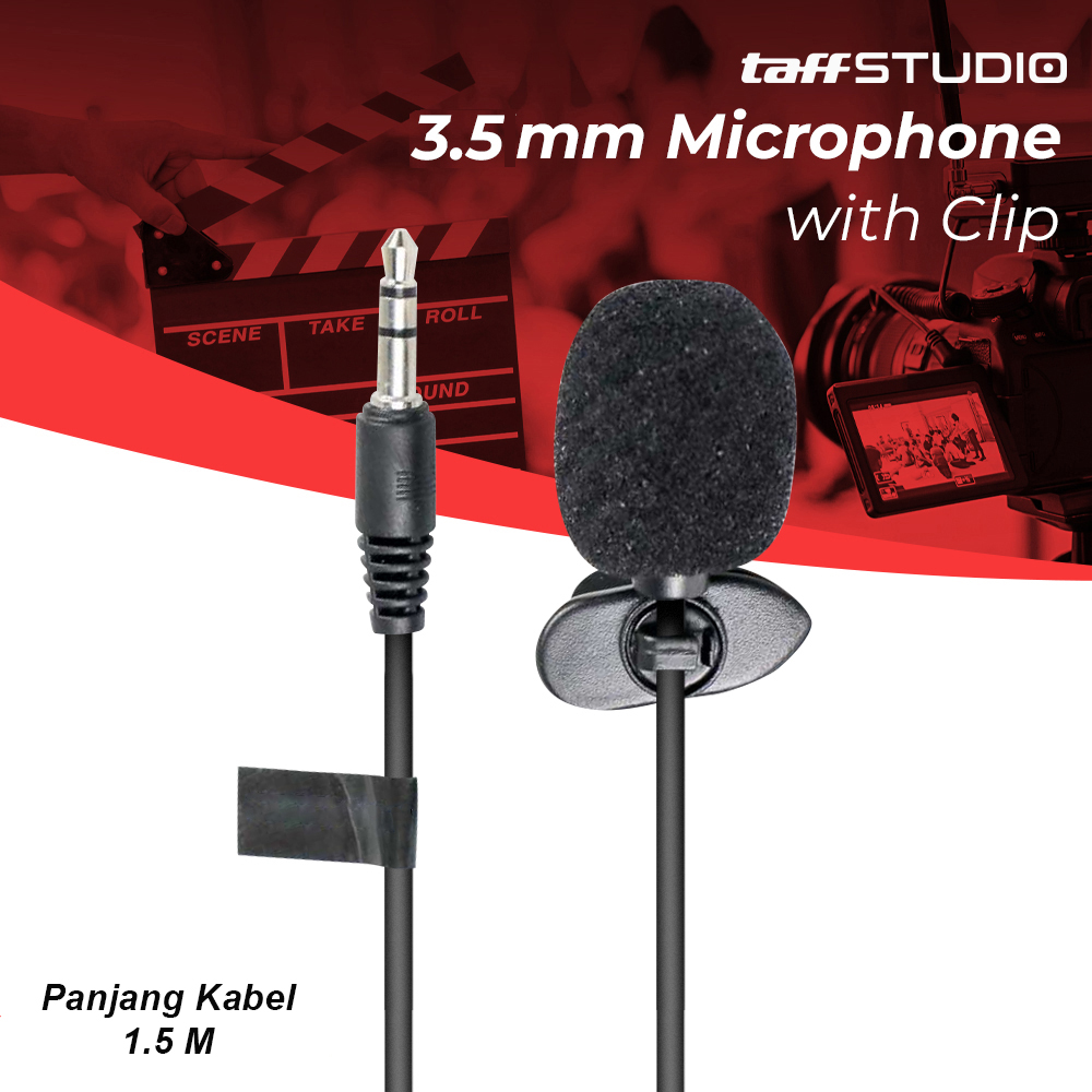 Gambar produk TaffSTUDIO 3.5mm Microphone Clip for Smartphone Laptop Tablet 1.5M - SR-503