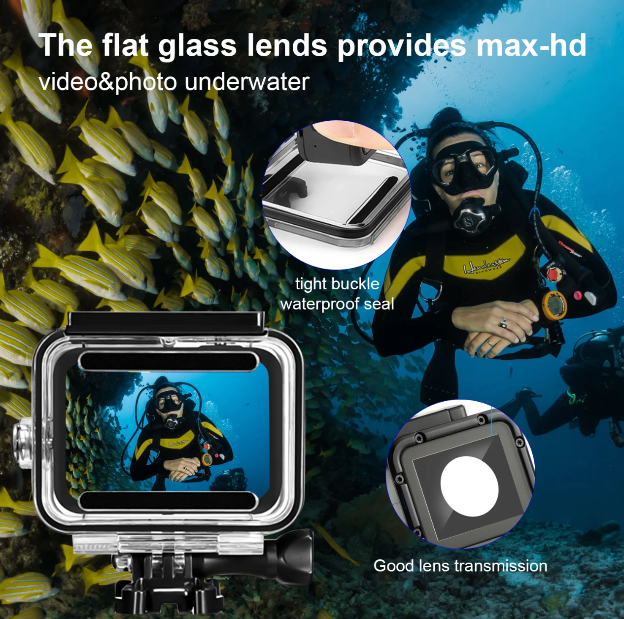 Gambar produk HONGDAK Underwater Waterproof Case 60 M for GoPro Hero 5/6/7 Normal Cover - GP0101