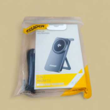 Gambar produk ESSAGER Wireless Charger Qi2 2in1 Magnetic Stand Desktop iPhone 15W - OJD-135