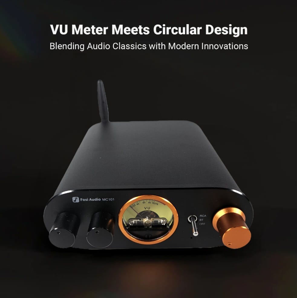 Gambar produk Fosi Audio Mini Portable Bluetooth Stereo Amplifier With VU Meter - MC101