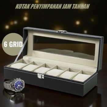 Gambar produk NieNie Kotak Penyimpanan Jam Tangan Storage Organizer Watch Box 6 Grid - NIE6