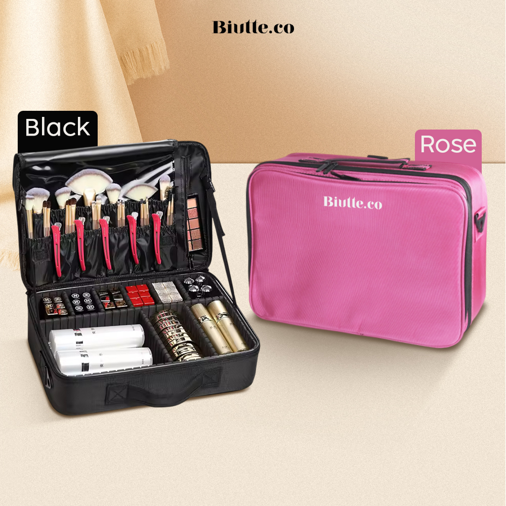 Biutte.co Tas Kosmetik Make Up Travel Organizer Bag Wanita 40x29x14cm - X3235 Gambar produk Biutte.co Tas Kosmetik Make Up Travel Organizer Bag Wanita 40x29x14cm - X3235