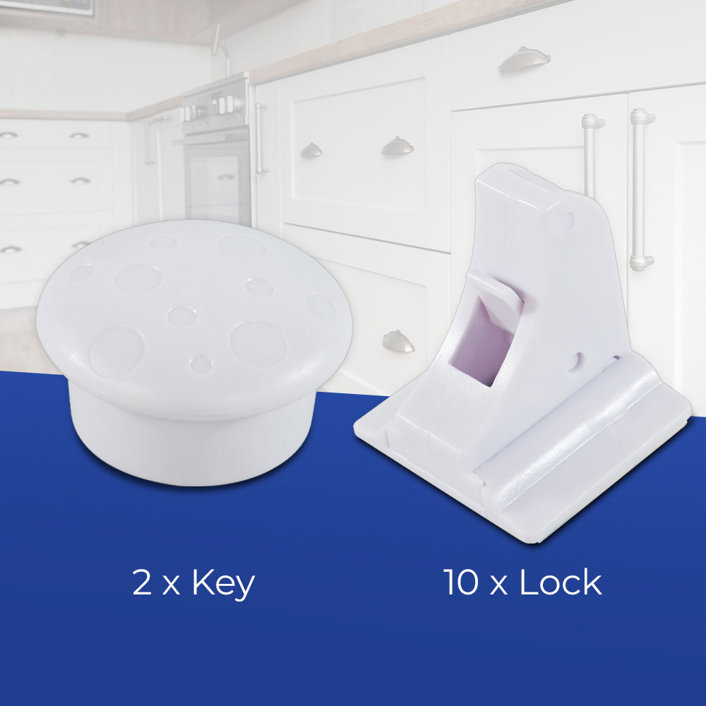 Gambar produk KOOLBOY Kunci Laci Lemari Magnetic 10 Lock 2 Key - LK-002-KB