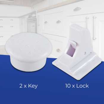 Gambar produk KOOLBOY Kunci Laci Lemari Magnetic 10 Lock 2 Key - LK-002-KB