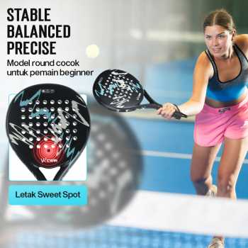 CWIN Raket Padel Round Carbon Fiber 3.6cm Thickness 365g - 4018 Gambar produk CWIN Raket Padel Round Carbon Fiber 3.6cm Thickness 365g - 4018