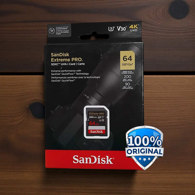 Gambar produk SanDisk Extreme PRO SDXC/HC UHS-I Card U3 V30 100MB/s 200MB/s 64GB-SDSDXXU-064G