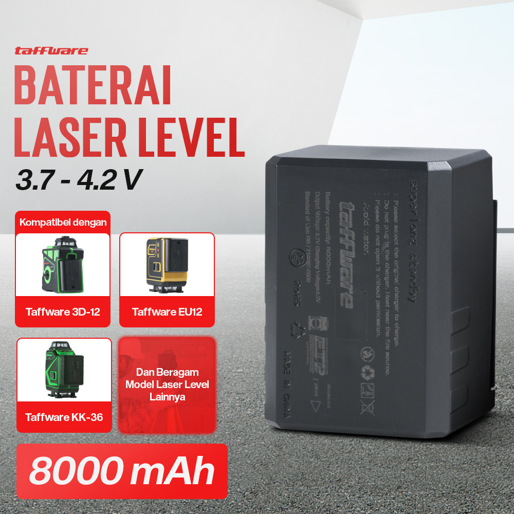 Taffware Baterai Laser Level 3D Isi Ulang Rechargeable Battery 8000mAh - BM02 Gambar produk Taffware Baterai Laser Level 3D Isi Ulang Rechargeable Battery 8000mAh - BM02
