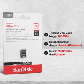 Gambar produk SanDisk Ultra Fit Flashdisk USB 3.1 / 3.2 Gen 1 512GB - SDCZ430