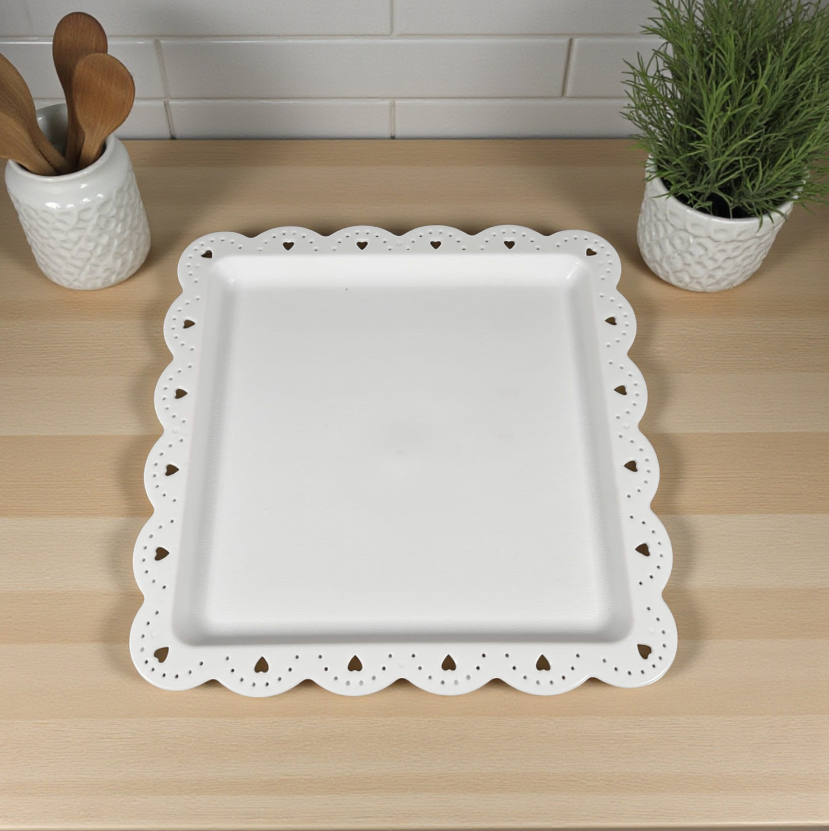 ALIFE Piring Plastik Kotak Kue Buah Salad Square Dessert Plate - AL24 Gambar produk ALIFE Piring Plastik Kotak Kue Buah Salad Square Dessert Plate - AL24