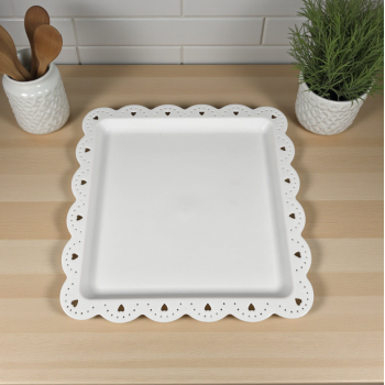 Gambar produk ALIFE Piring Plastik Kotak Kue Buah Salad Square Dessert Plate - AL24