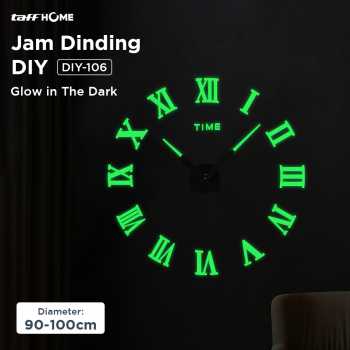 TaffHOME Jam Dinding Besar DIY Giant Clock Glow in The Dark 90-100cm - DIY-106