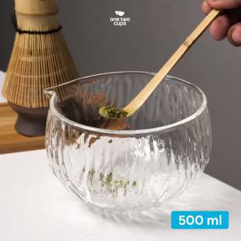 One Two Cups Mangkuk Teh Chawan Kaca Japanese Matcha Bowl 500ml - W5ML