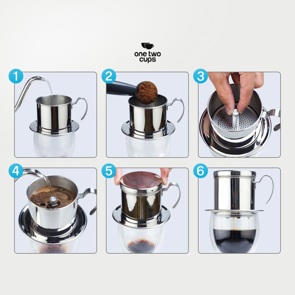 One Two Cups Vietnam Drip Coffee Filter Saringan Kopi Sekrup 120ml - PF-304 Gambar produk One Two Cups Vietnam Drip Coffee Filter Saringan Kopi Sekrup 120ml - PF-304