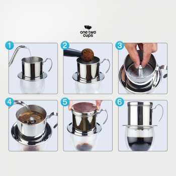 One Two Cups Vietnam Drip Coffee Filter Saringan Kopi Sekrup 120ml - PF-304 Gambar produk One Two Cups Vietnam Drip Coffee Filter Saringan Kopi Sekrup 120ml - PF-304