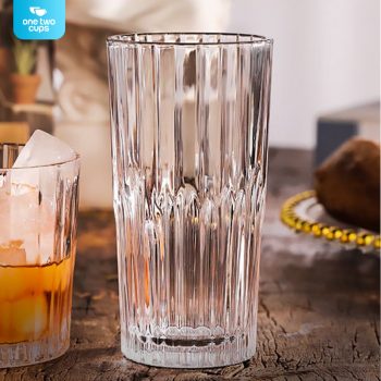 One Two Cups Gelas Kaca Aesthetic Kopi Teh Simple Striped Glass 314ml - J15 Gambar produk One Two Cups Gelas Kaca Aesthetic Kopi Teh Simple Striped Glass 314ml - J15