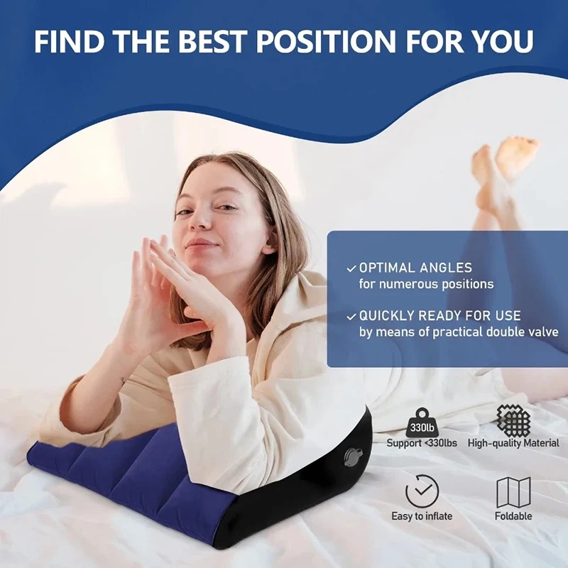 BITEFU Bantal Angin Segitiga PVC Triangle Inflatable Pillow 45cm - A001 Gambar produk BITEFU Bantal Angin Segitiga PVC Triangle Inflatable Pillow 45cm - A001
