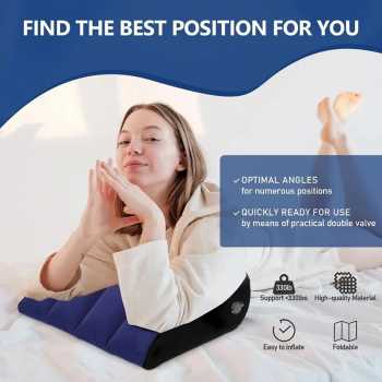 BITEFU Bantal Angin Segitiga PVC Triangle Inflatable Pillow 45cm - A001 Gambar produk BITEFU Bantal Angin Segitiga PVC Triangle Inflatable Pillow 45cm - A001