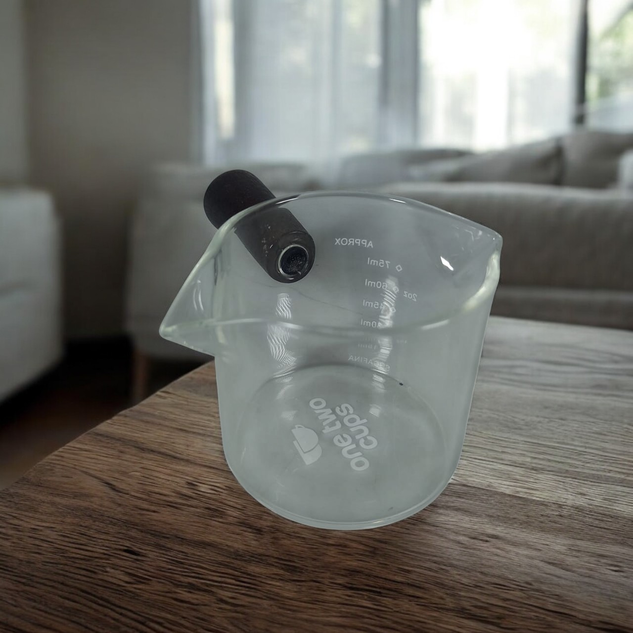 One Two Cups Gelas Milk Jug Pitcher Espresso Double Mouth 75ml - S08 Gambar produk One Two Cups Gelas Milk Jug Pitcher Espresso Double Mouth 75ml - S08