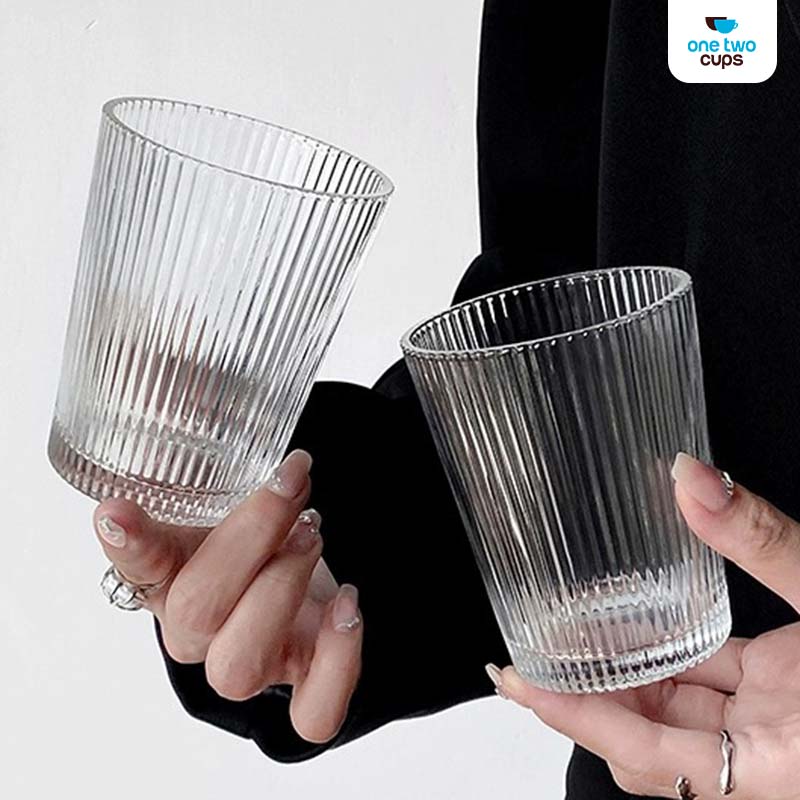 One Two Cups Gelas Kaca Aesthetic Kopi Teh Simple Stripe Glass 240ml - IN-34 Gambar produk One Two Cups Gelas Kaca Aesthetic Kopi Teh Simple Stripe Glass 240ml - IN-34