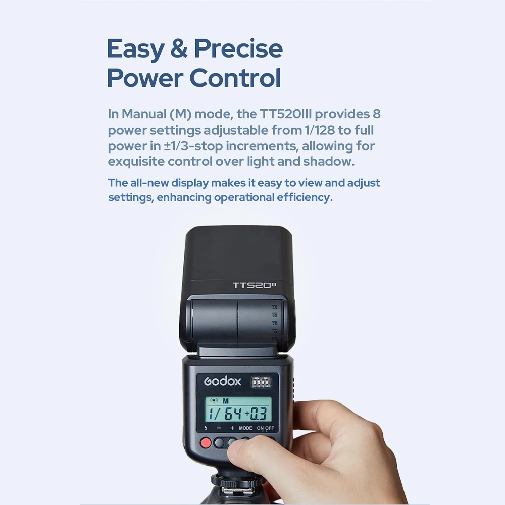 Gambar produk Godox Flash Camera Wireless 433MHz Adjustable Head 5600K - TT520III THINKLITE