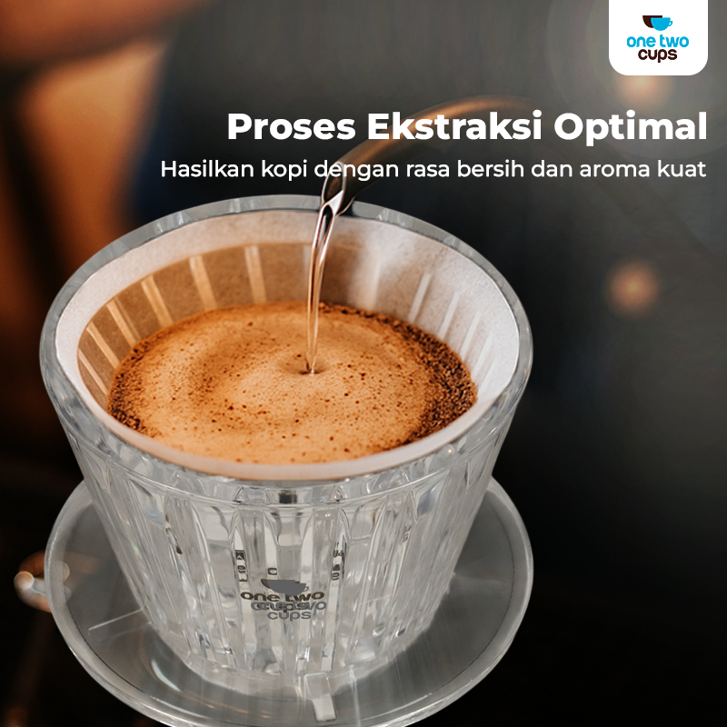 One Two Cups V60 Coffee Dripper Alat Seduh Kopi Manual Plastik 1-2 Cup - B75 Gambar produk One Two Cups V60 Coffee Dripper Alat Seduh Kopi Manual Plastik 1-2 Cup - B75