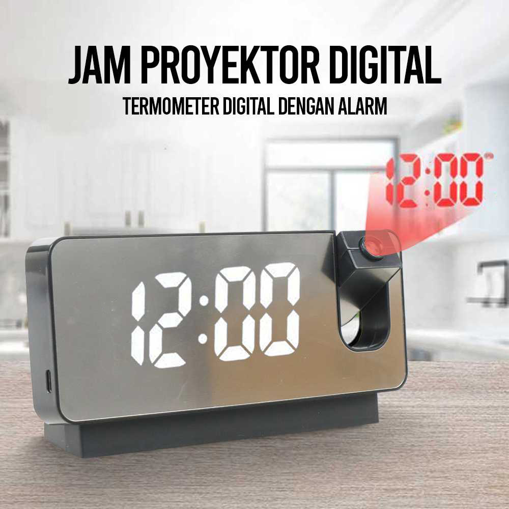 Gambar produk Ruyun Jam Alarm Digital Proyektor Temperature - S282A