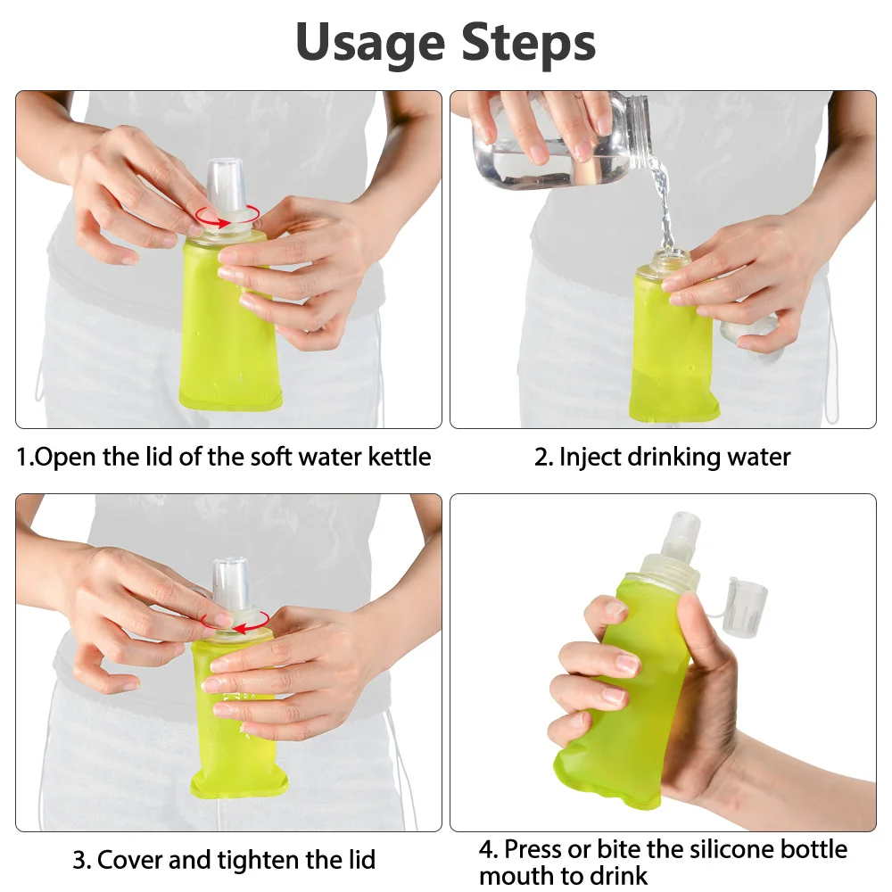 TaffSPORT Botol Minum Soft Flask Foldable Sport Water TPU 500 ml - TF009 Gambar produk TaffSPORT Botol Minum Soft Flask Foldable Sport Water TPU 500 ml - TF009