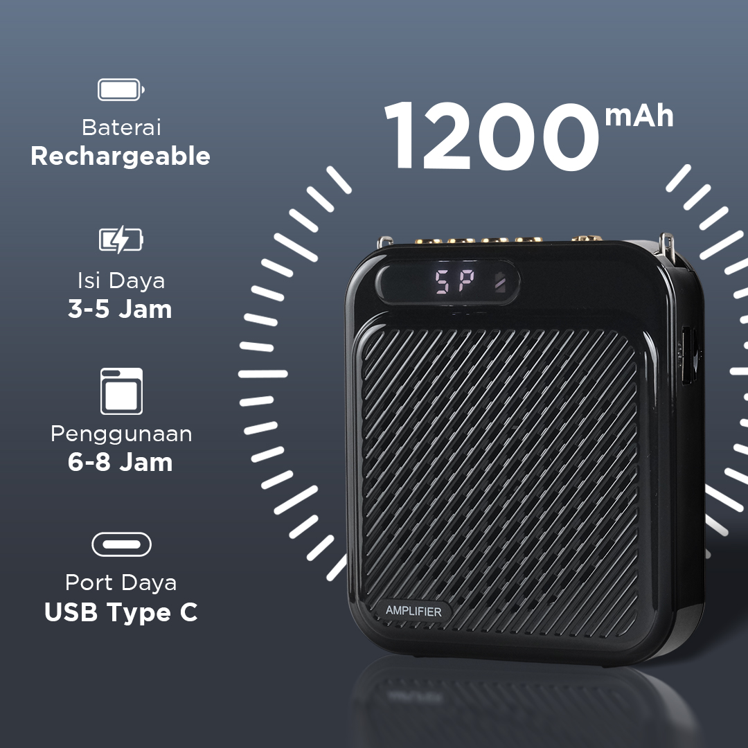 Proms Speaker Pinggang Bluetooth Voice Amplifier Wired 3W - S60 Gambar produk Proms Speaker Pinggang Bluetooth Voice Amplifier Wired 3W - S60