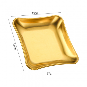Gambar produk Aihogard Piring Makan Stainless Steel Square Korean Style 13cm - AG130