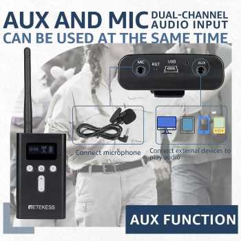 RETEKESS Audio Tour Guide Wireless Transmitter 49 Channel Mic 4200mAh - T130S Gambar produk RETEKESS Audio Tour Guide Wireless Transmitter 49 Channel Mic 4200mAh - T130S