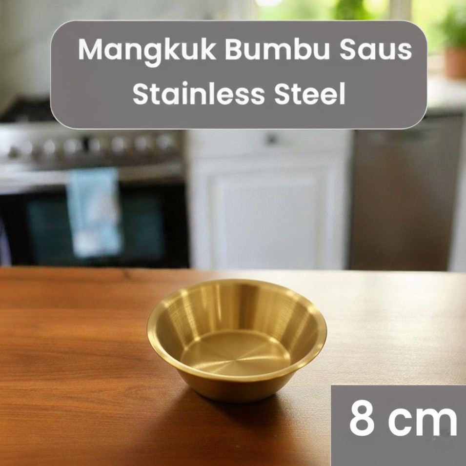 ALRY Mangkuk Bumbu Saus Stainless Steel Western Seasoning Bowl 8cm - YX-304 Gambar produk ALRY Mangkuk Bumbu Saus Stainless Steel Western Seasoning Bowl 8cm - YX-304