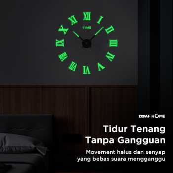 Gambar produk TaffHOME Jam Dinding Besar DIY Giant Clock Glow in The Dark 90-100cm - DIY-106