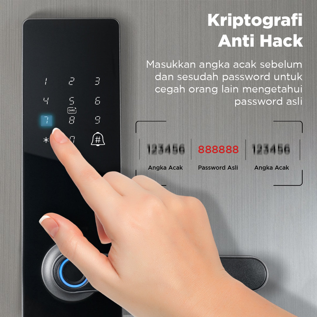 MAISUSTY Smart Door Lock Fingerprint Password Card RFID Alarm - G1F-N9 Gambar produk MAISUSTY Smart Door Lock Fingerprint Password Card RFID Alarm - G1F-N9