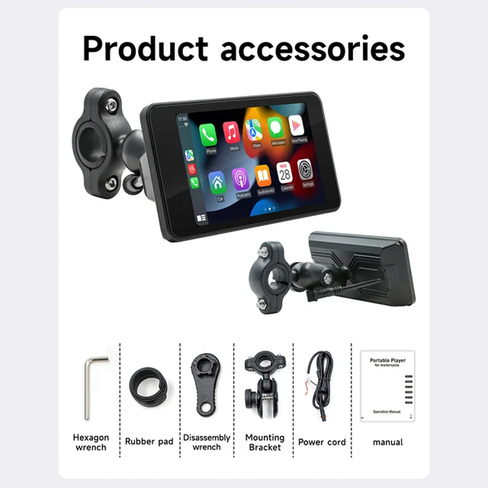 Gambar produk BQCC Motorcycle Smart Screen CarPlay Android Auto Waterproof 4.7 Inch - B5341
