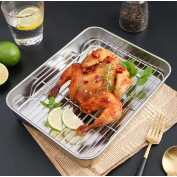 Gambar produk Eggy Loyang Nampan Tray Grill Pan Oven Stainless 430 with Mesh Frame - EG35