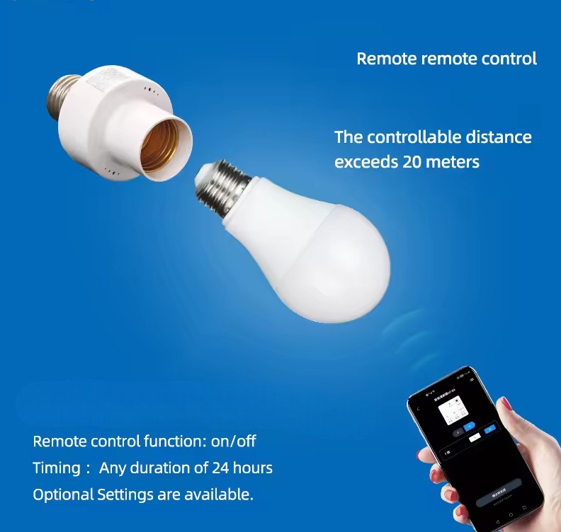 Gambar produk ASLEA Fitting Lampu Soket Pintar Adapter Smart Lamp Bluetooth App E27 - 264N