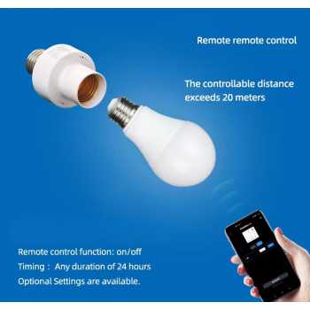 Gambar produk ASLEA Fitting Lampu Soket Pintar Adapter Smart Lamp Bluetooth App E27 - 264N