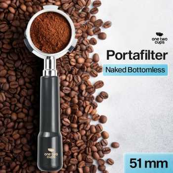 One Two Cups Bottomless Naked Portafilter Stainless 51mm for DeLonghi - CG-11