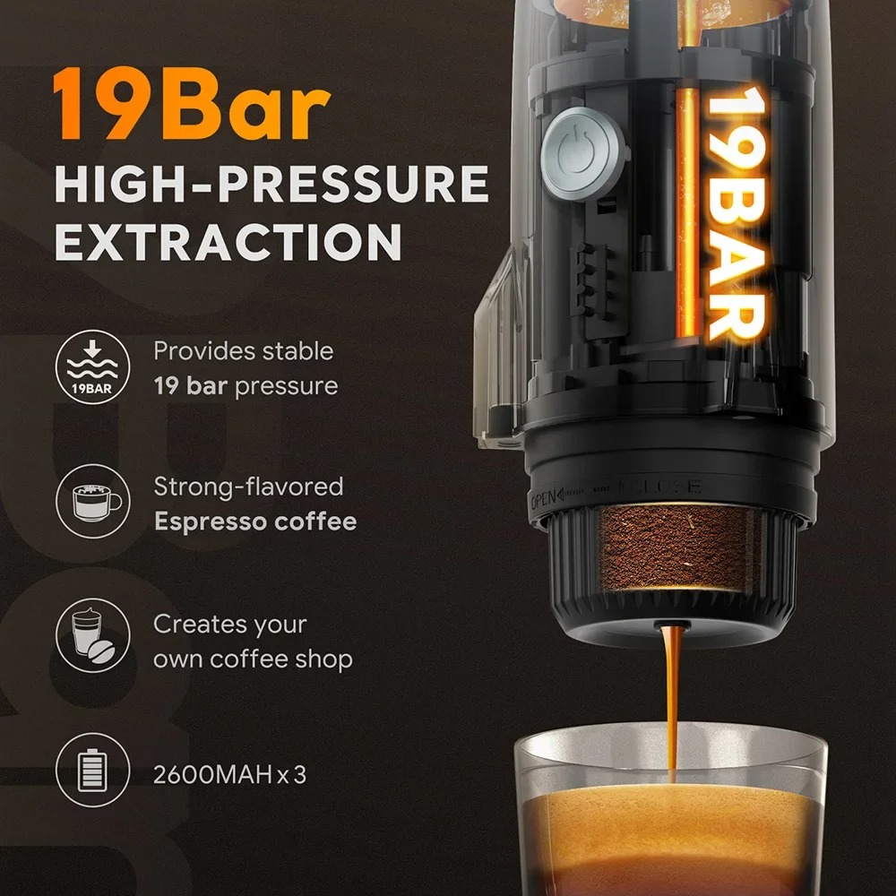 Gambar produk iCafilas Capadeli Nanopresso Coffee Maker Portable 3in1 7800mAh 19 Bar - ME2409