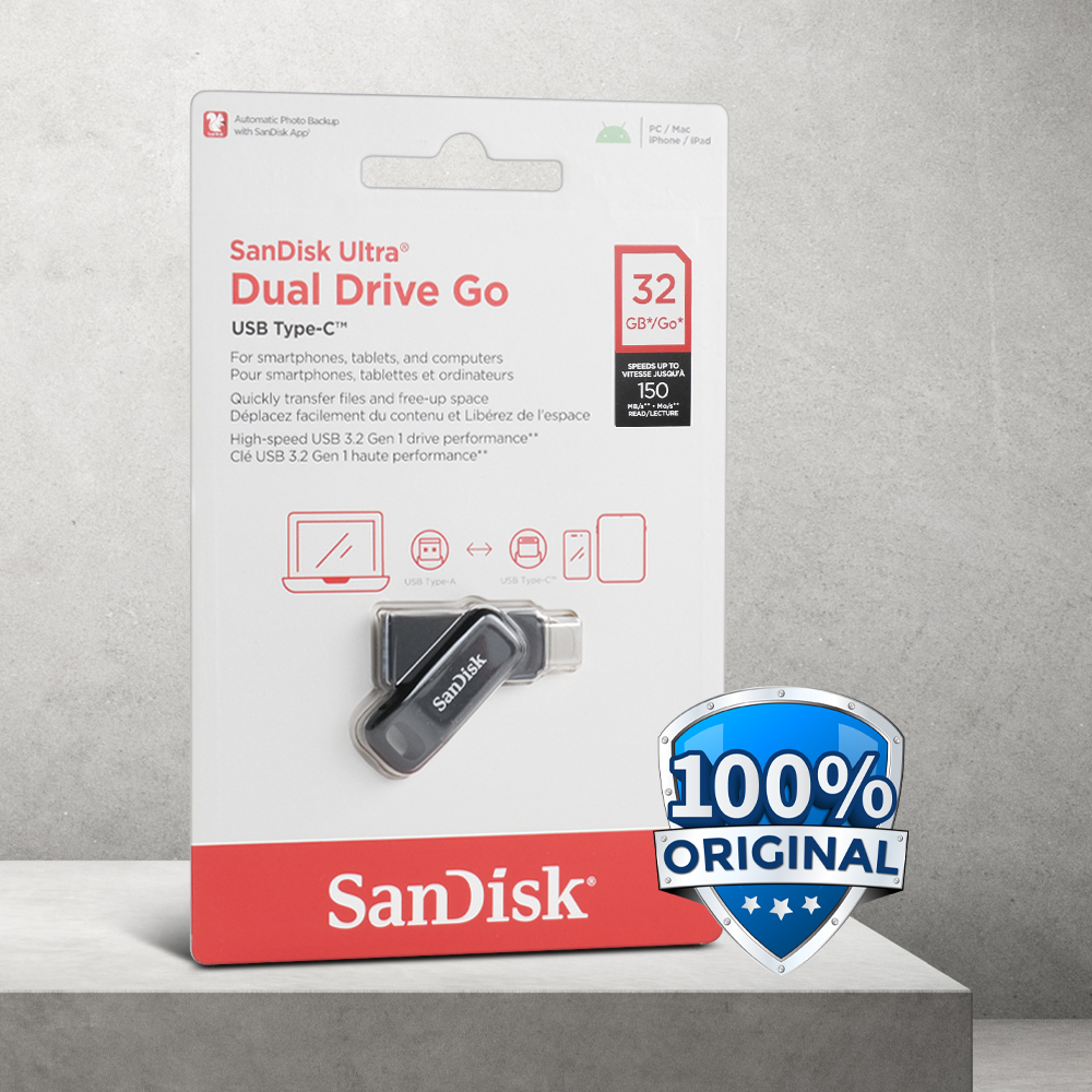 SanDisk Ultra Dual Drive Go USB Type C 32GB - SDDDC3 Gambar produk SanDisk Ultra Dual Drive Go USB Type C 32GB - SDDDC3