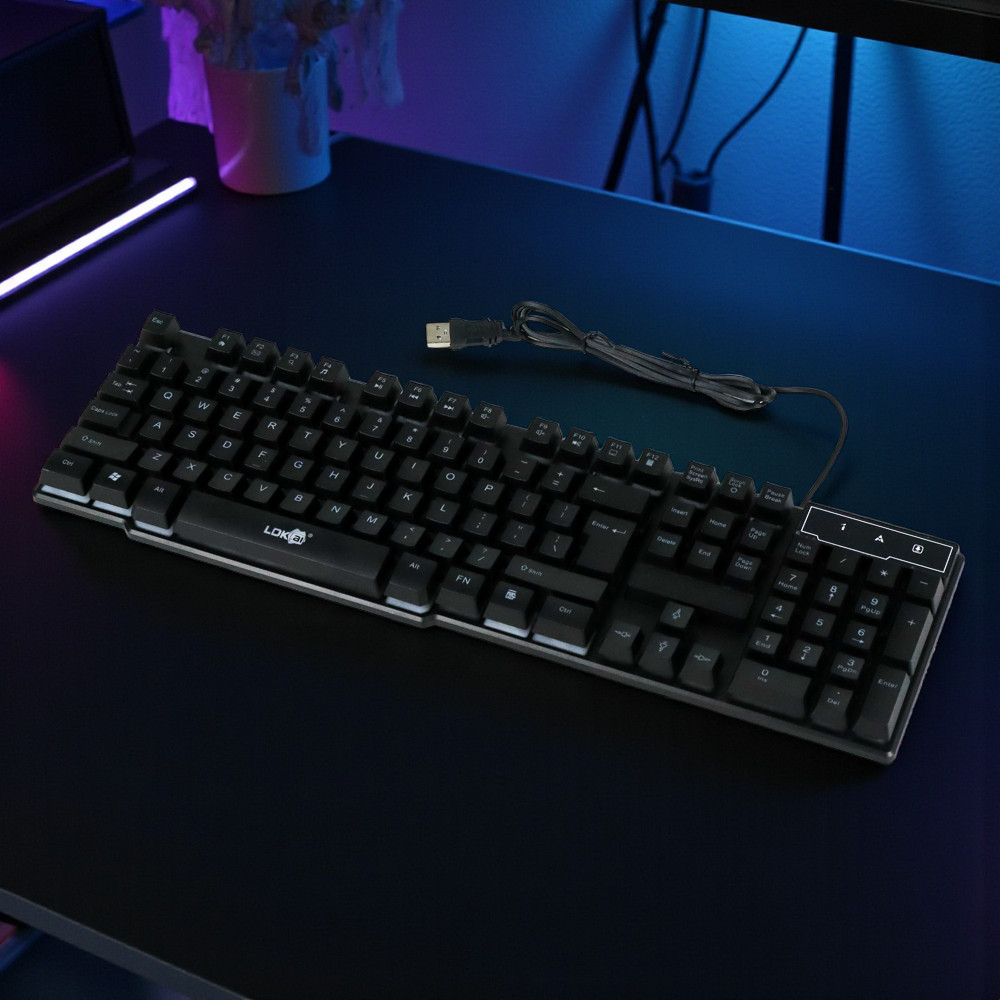 LDKai Gaming Keyboard RGB LED USB Wired - R260 Gambar produk LDKai Gaming Keyboard RGB LED USB Wired - R260