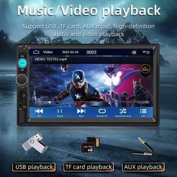 Gambar produk ESGO Head Unit Tape Mobil 2DIN Wired CarPlay Android Auto 7 Inch - F7010C