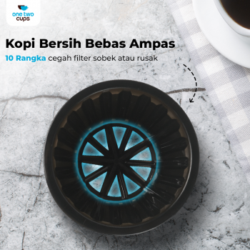 One Two Cups V60 Coffee Dripper Alat Seduh Kopi Manual Plastik 1-2 Cup - B75 Gambar produk One Two Cups V60 Coffee Dripper Alat Seduh Kopi Manual Plastik 1-2 Cup - B75